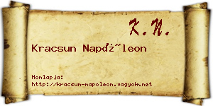 Kracsun Napóleon névjegykártya